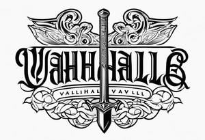Valhalla sword tattoo idea