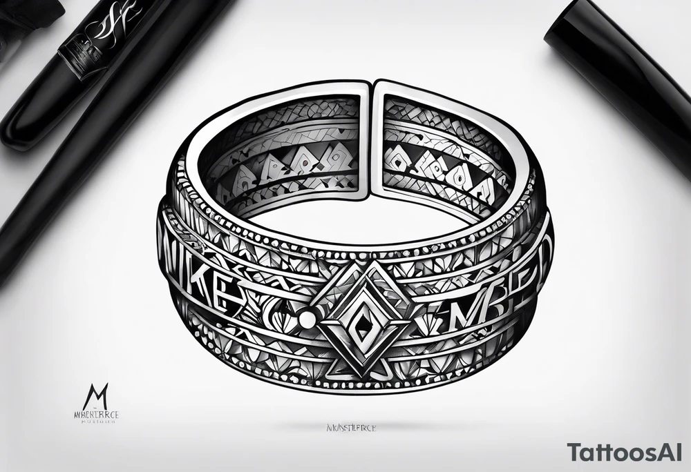 bracelet tattoo with letters 
MKB tattoo idea