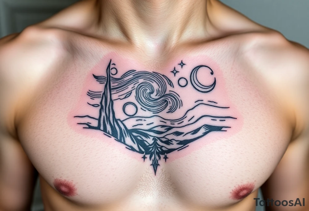 Starry night tattoo idea