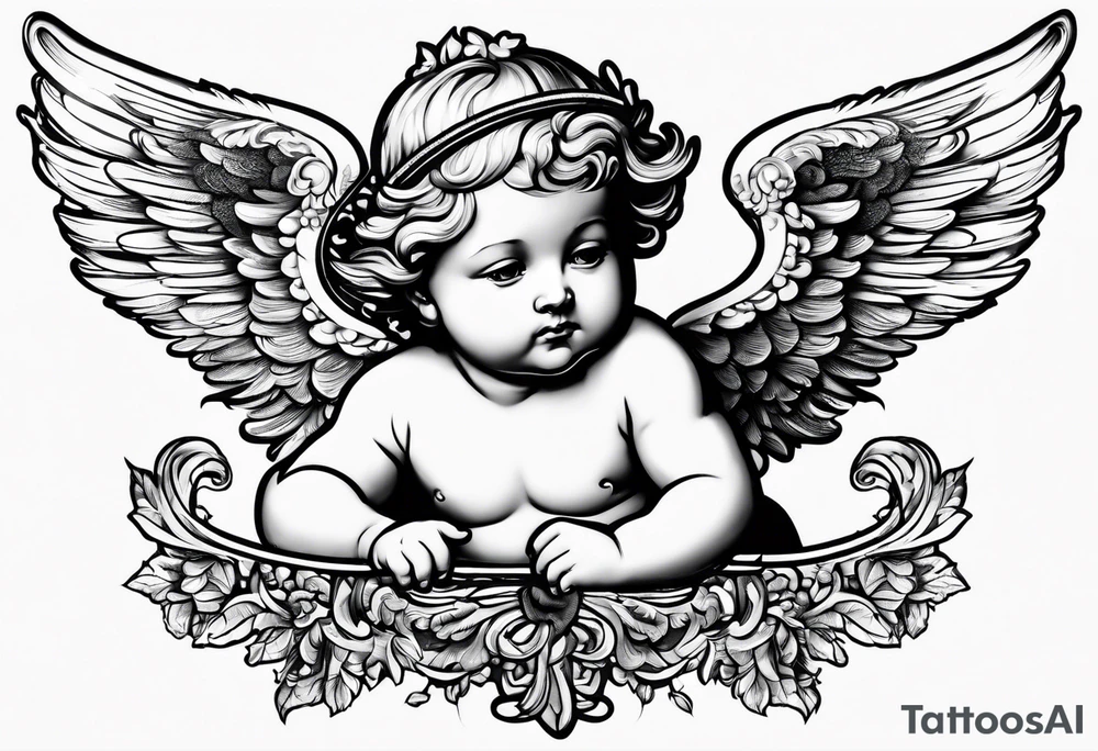 Cherub flying renaissance tattoo idea