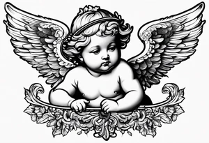 Cherub flying renaissance tattoo idea
