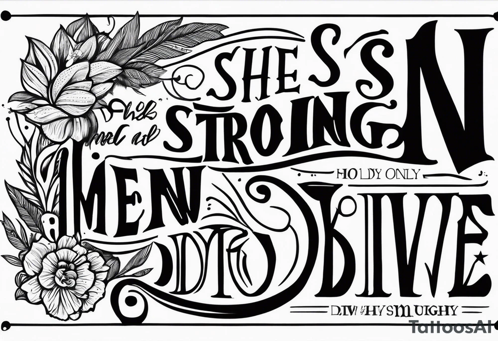 She’s mean and kind strong and divine, Lord only knows how tough tattoo idea