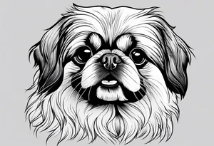 The contour of the face of a pekingese with shih tzu mixed race god. Nothing besides the face. tattoo idea