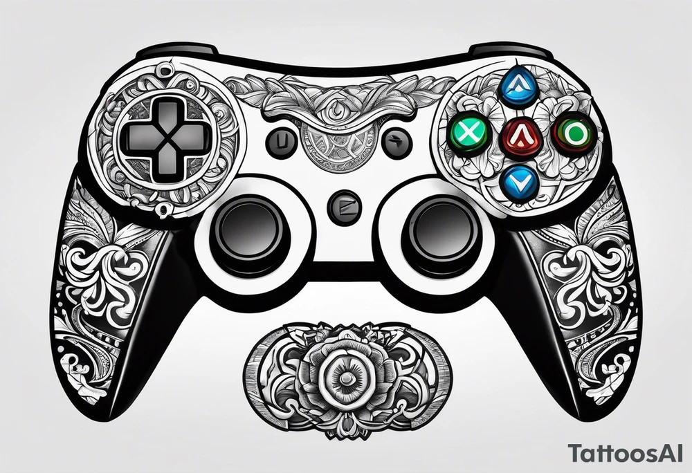 gamepad, coin, samoa tattoo idea
