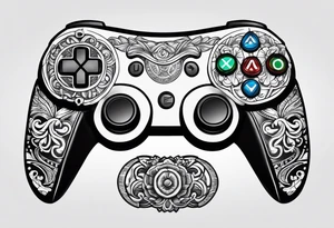 gamepad, coin, samoa tattoo idea