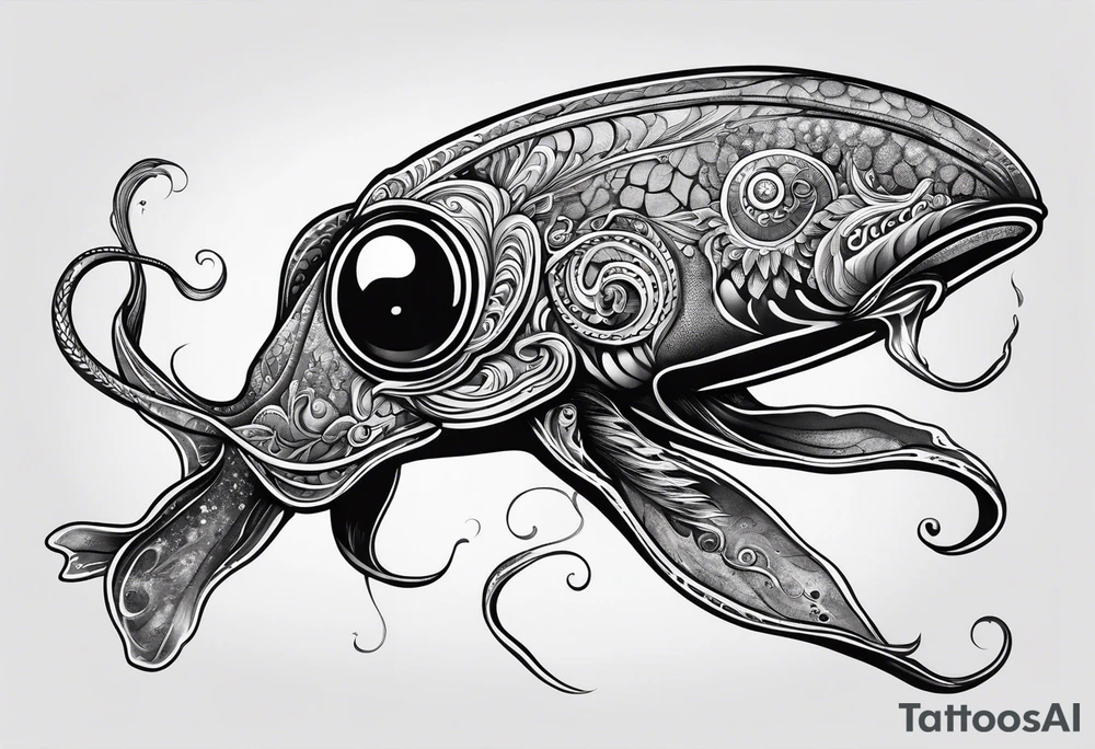 invisible squid in the dark tattoo idea