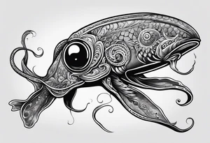 invisible squid in the dark tattoo idea