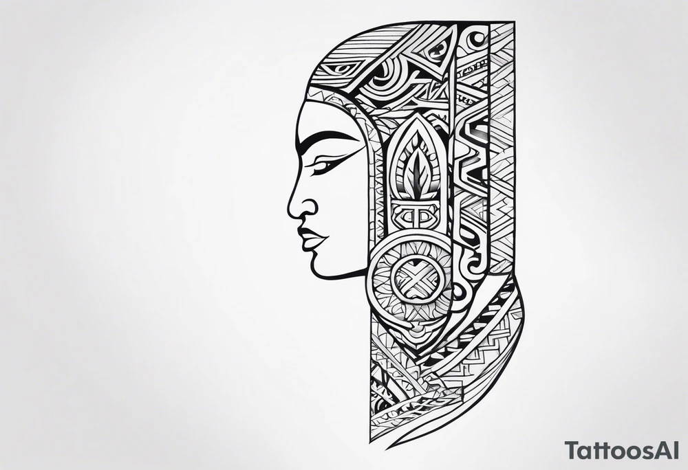 Polynesian neck to chin tattoo tattoo idea