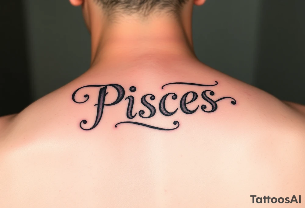 From the word “Pisces” around the word female characteristics of the zodiac unique and girl looking tattoo idea