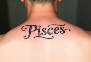 From the word “Pisces” around the word female characteristics of the zodiac unique and girl looking tattoo idea