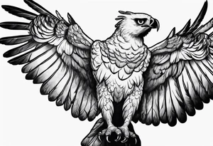 harpy eagle at night flying in the moonlight dark aesthetic tattoo idea