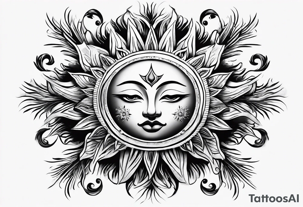 Sun burst tattoo idea
