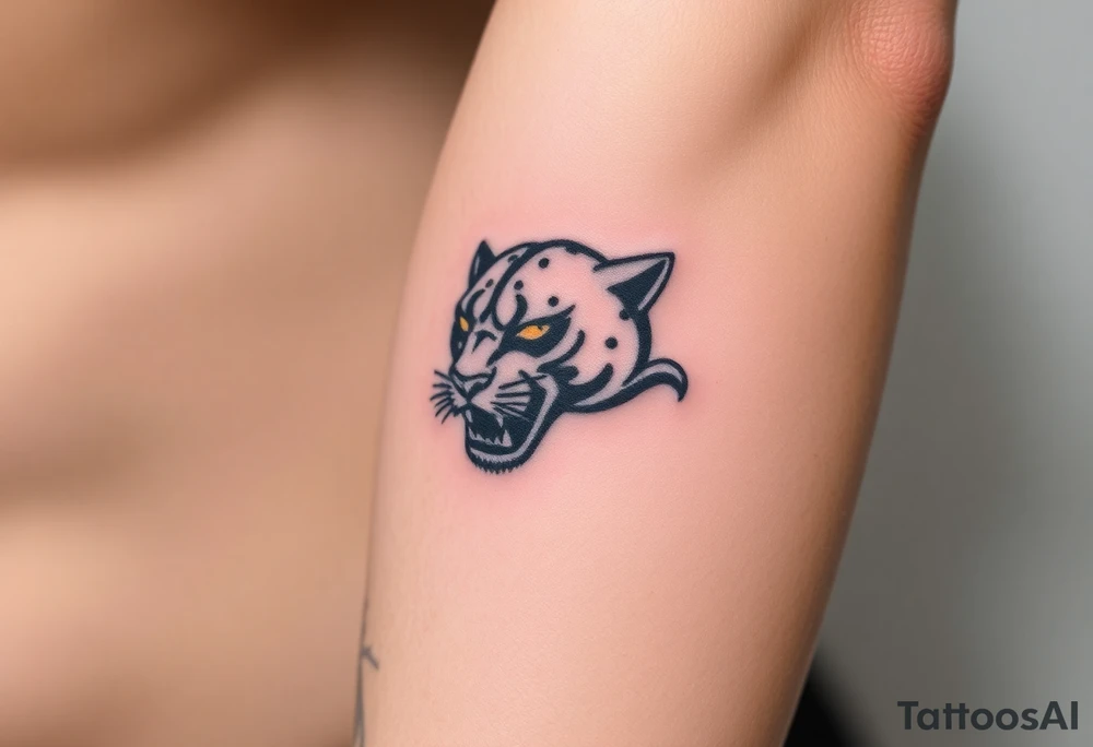 Improvise some design around a black panther tattoo idea