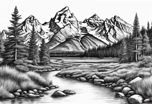 grand teton sleeve tattoo idea