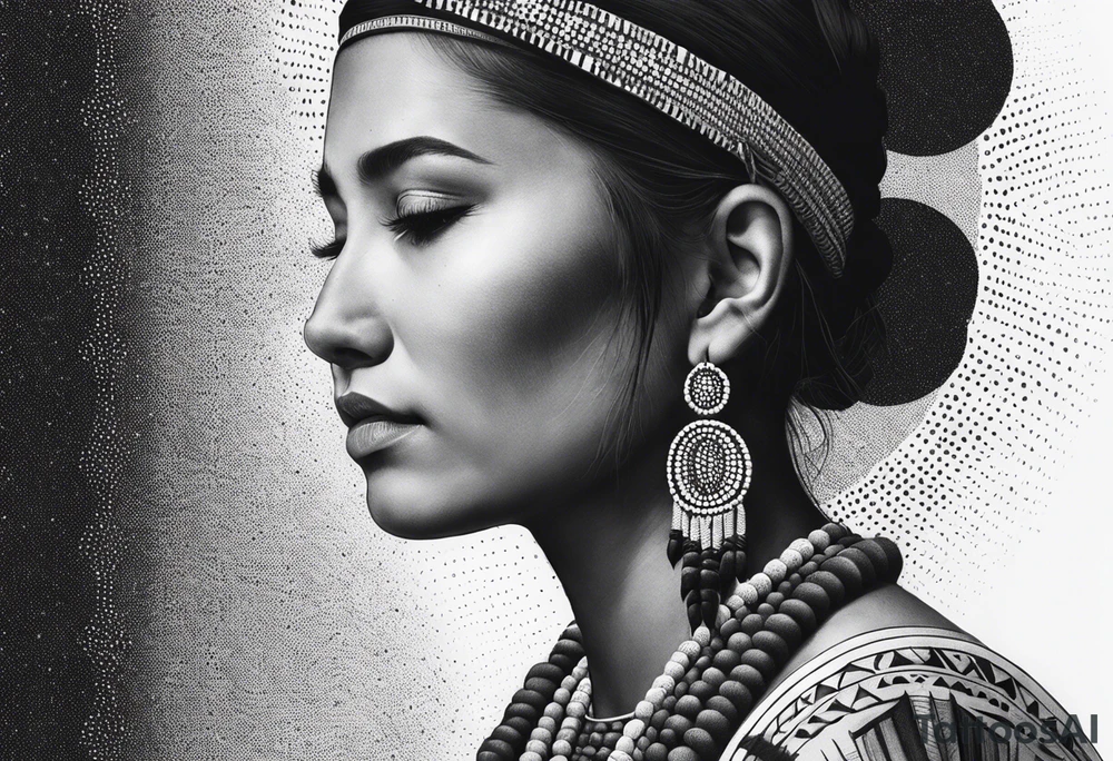 Native American woman tattoo idea