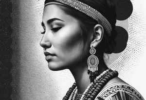 Native American woman tattoo idea