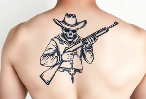 Dead cowboy with rifle tattoo idea