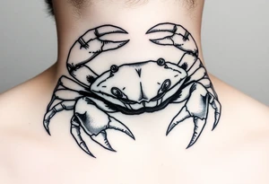 powerful vicious crab ready to defend or attack proudly showing off that a crab is the sign of a cancerg tattoo idea