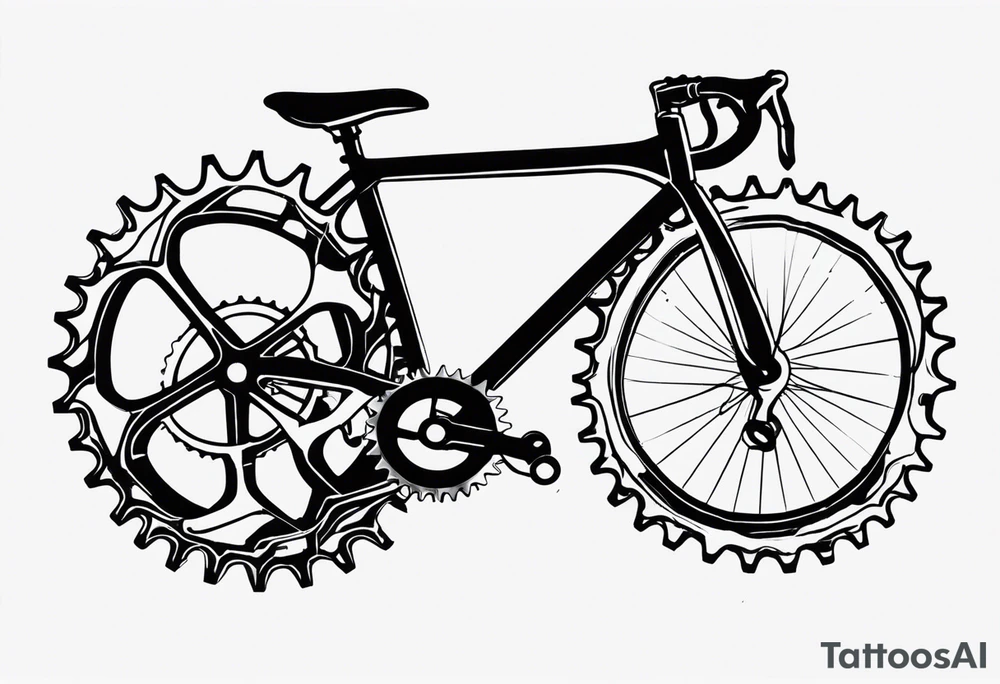bicycle chain and gear tattoo idea