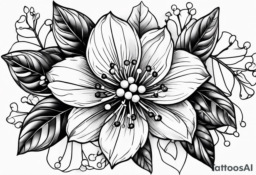 Holly berry birth flower tattoo idea