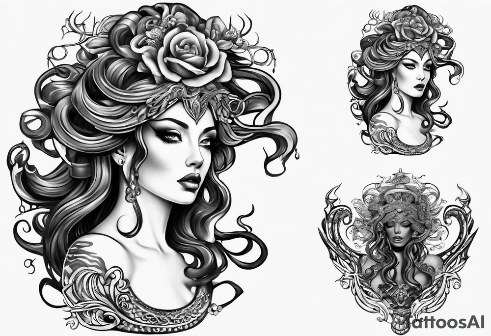 Medusa whole body tattoo idea
