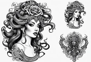 Medusa whole body tattoo idea