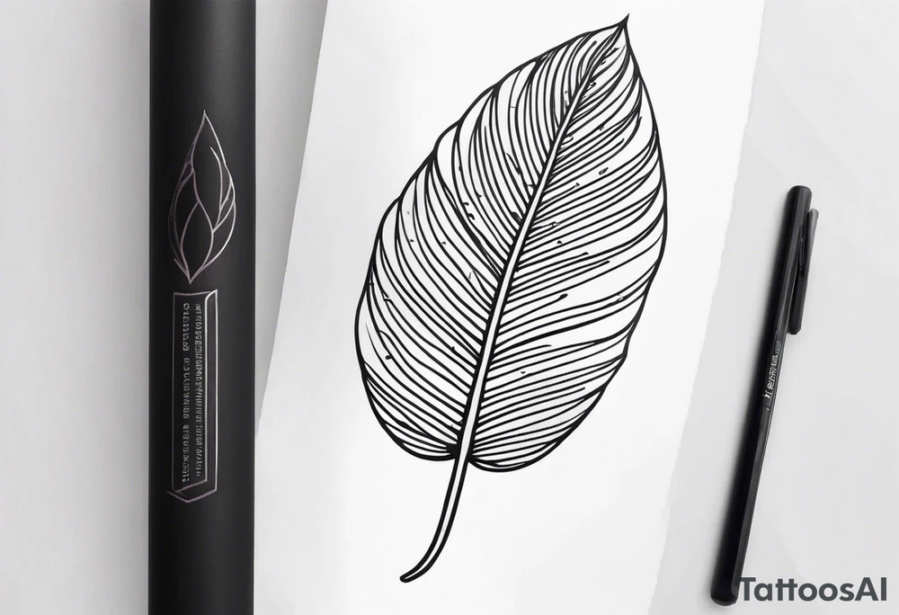 fine line monsteria leaf tattoo idea