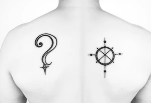 On one hand, the forearm should be a stylish question mark/? and on the other one should be the infinite symbol ♾️ (but not too big) tattoo idea