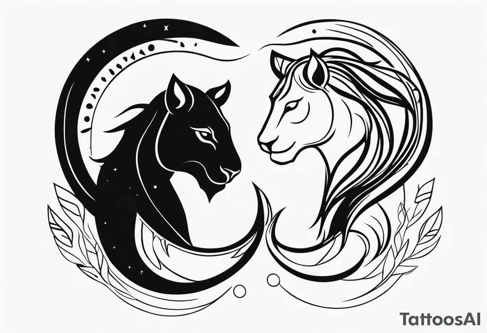 Scorpio and Leo mix  for couple tattoo idea