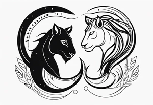 Scorpio and Leo mix  for couple tattoo idea