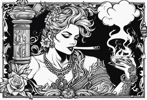 drew berrymore smoking cigarette tattoo idea