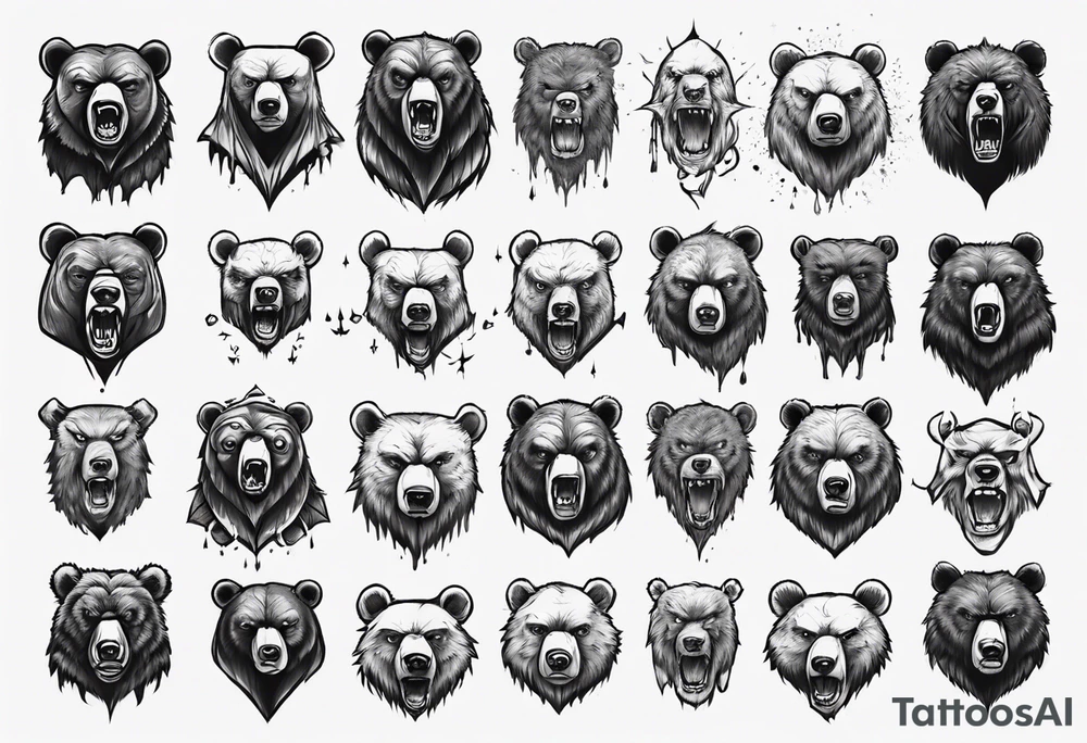 menacing bear tattoo idea