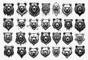 menacing bear tattoo idea