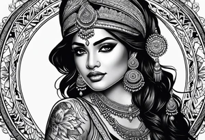indian woman tattoo idea