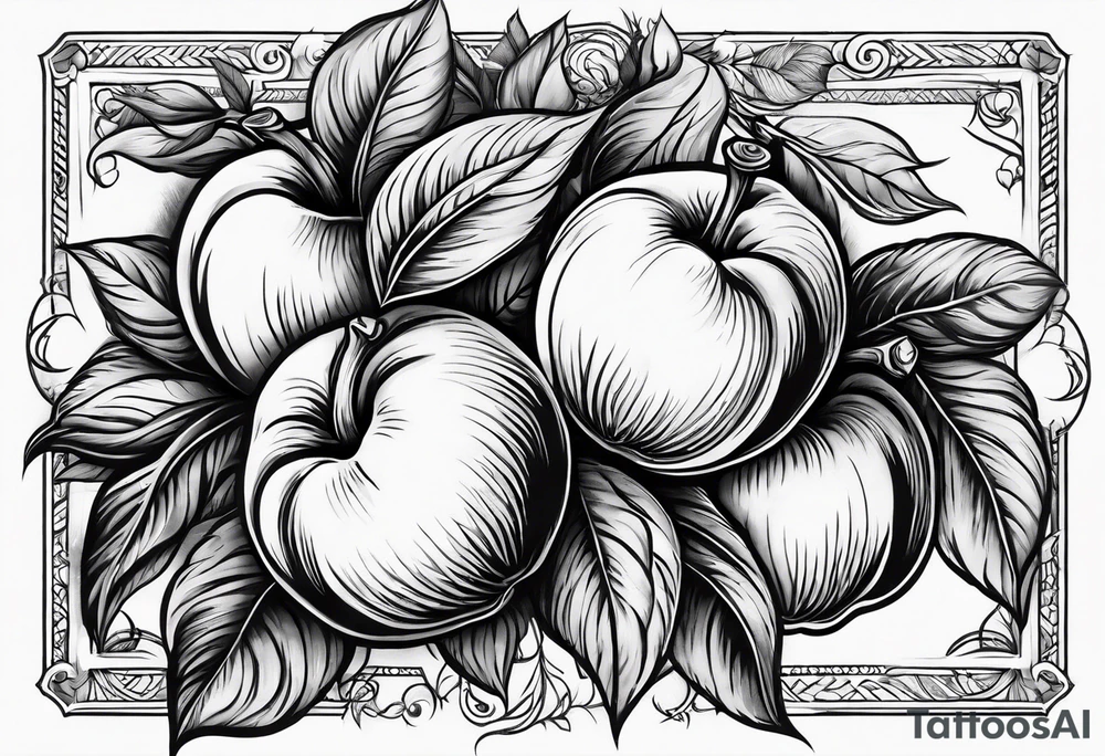 peach tattoo with sexual implications tattoo idea