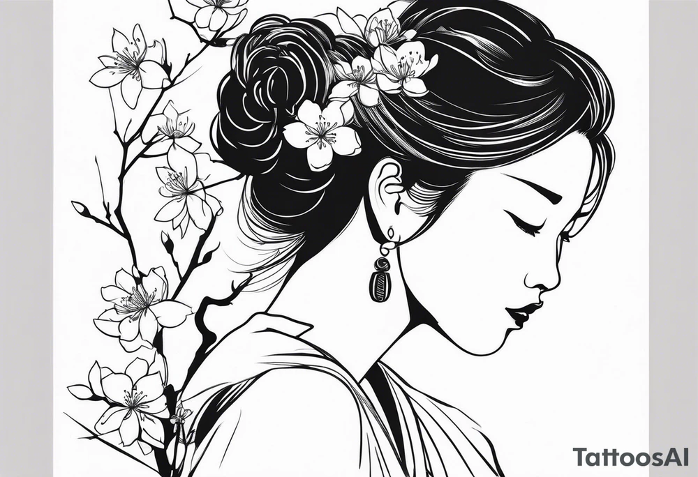 梅寒不賣香 in vertical with plum blossom tattoo idea