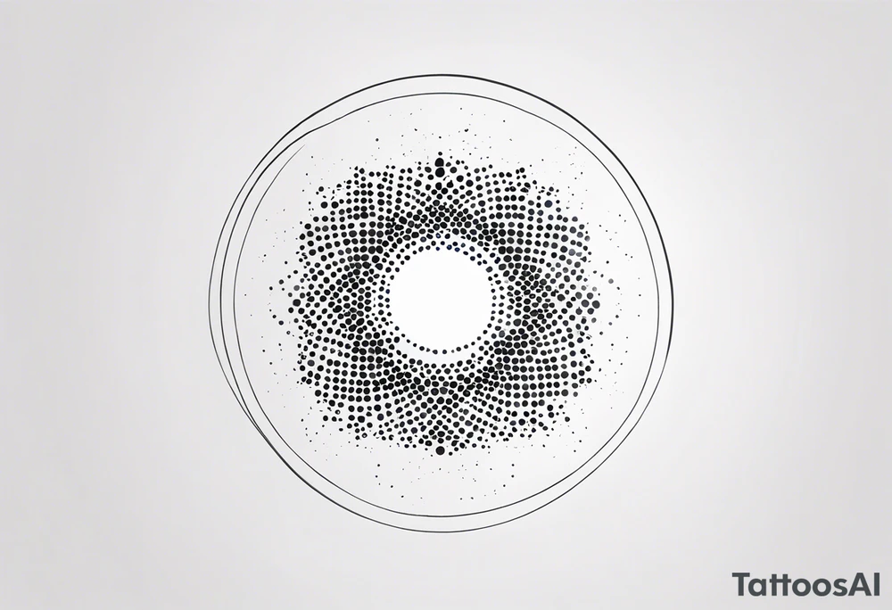 simple shape made from black dots and circles to go on upper arm/shoulder tattoo idea
