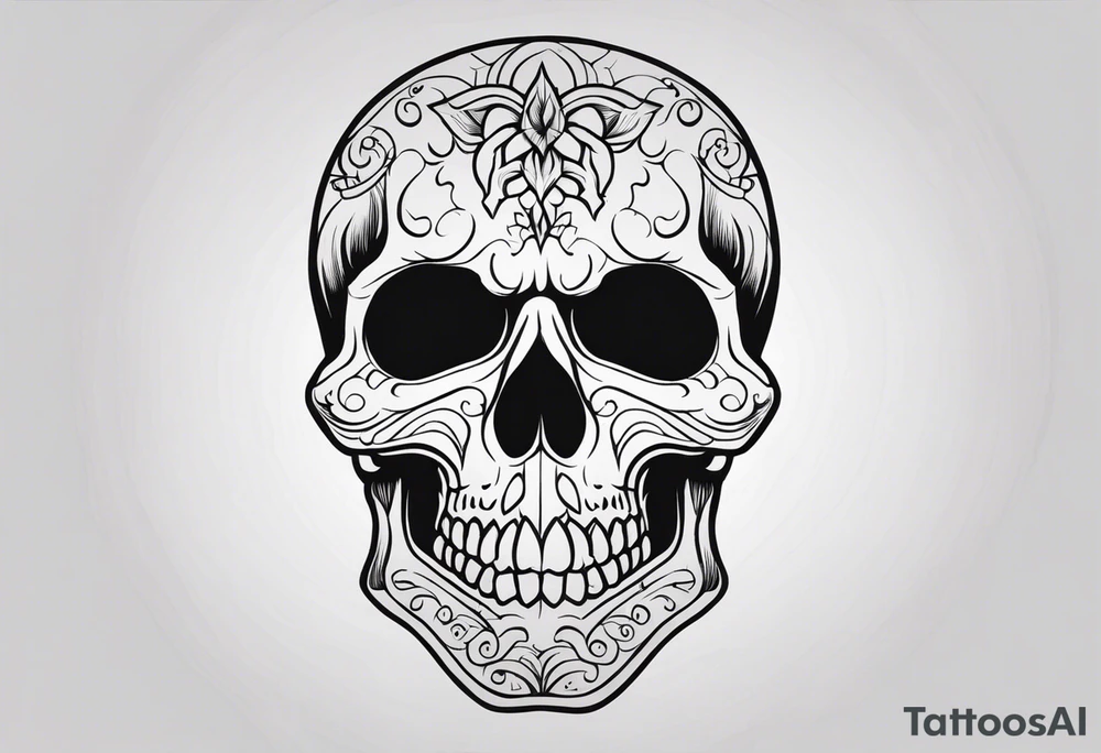 Scary skull tattoo idea
