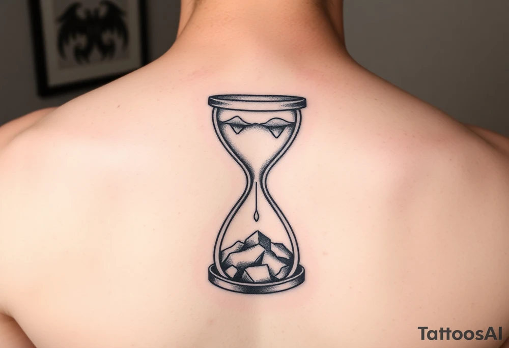 Simple but nice hourglass with trippy art details tattoo idea