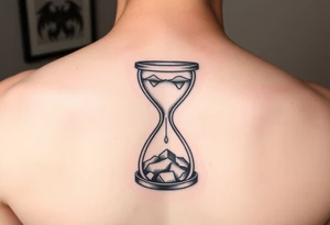 Simple but nice hourglass with trippy art details tattoo idea