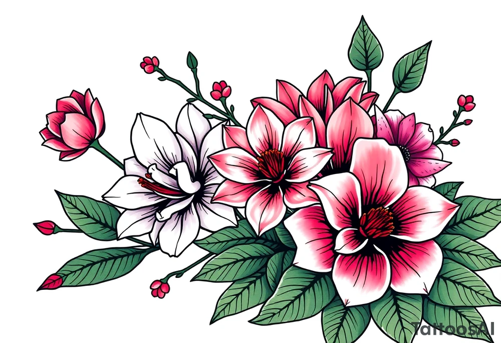 Fernanda with flowers tattoo idea