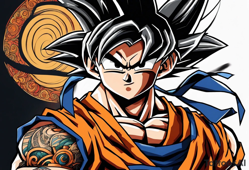 son goku as a boy chilling as forearm tattoo tattoo idea
