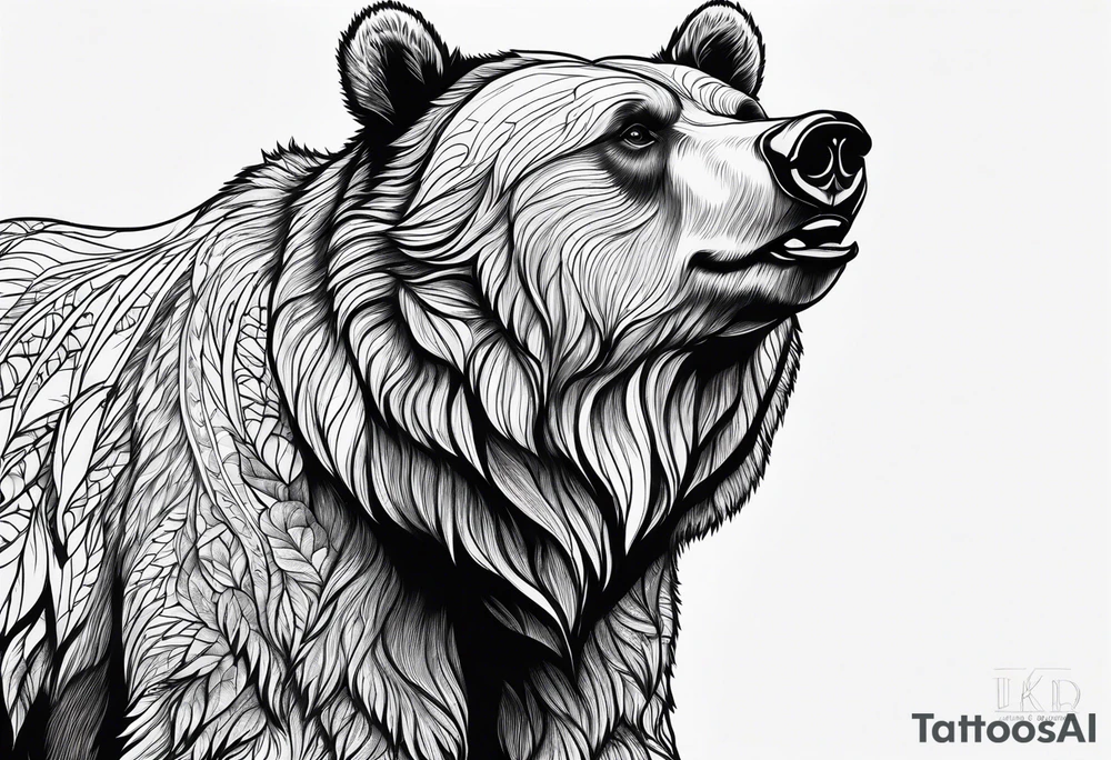 Large Grizzly Bear tattoo idea