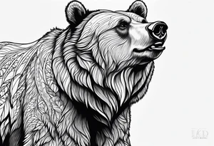 Large Grizzly Bear tattoo idea