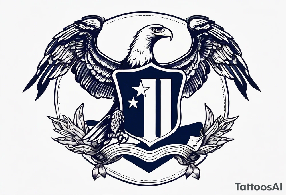 American eagle flying holding navy anchor tattoo idea