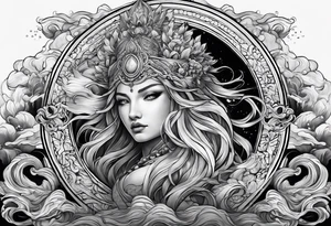 Neptun steht im Wasser tattoo idea