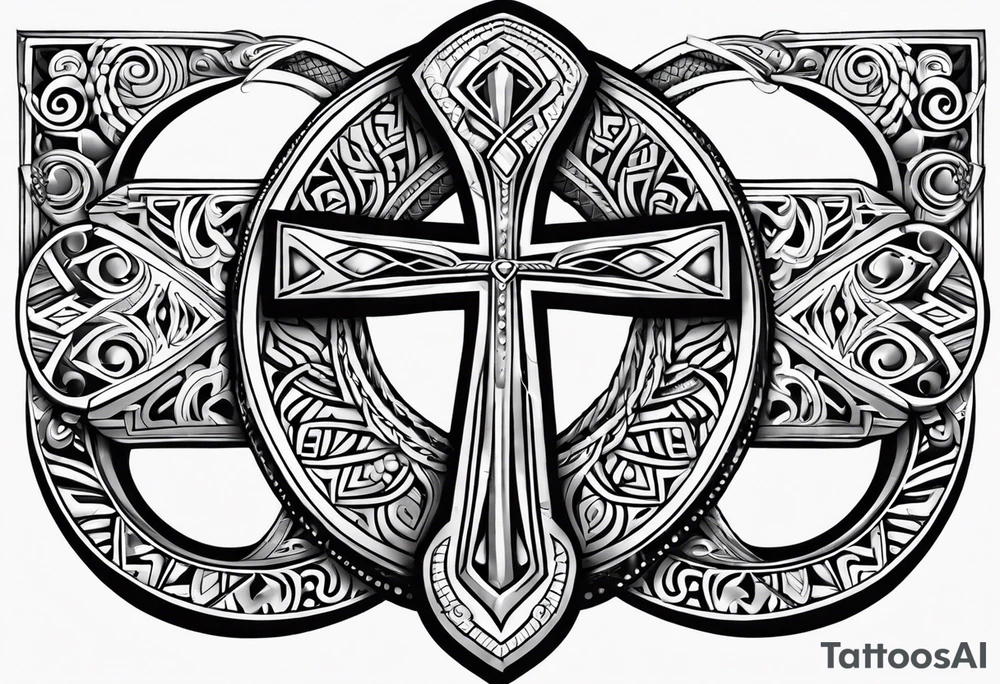 ankh mixed maori for armband tattoo idea