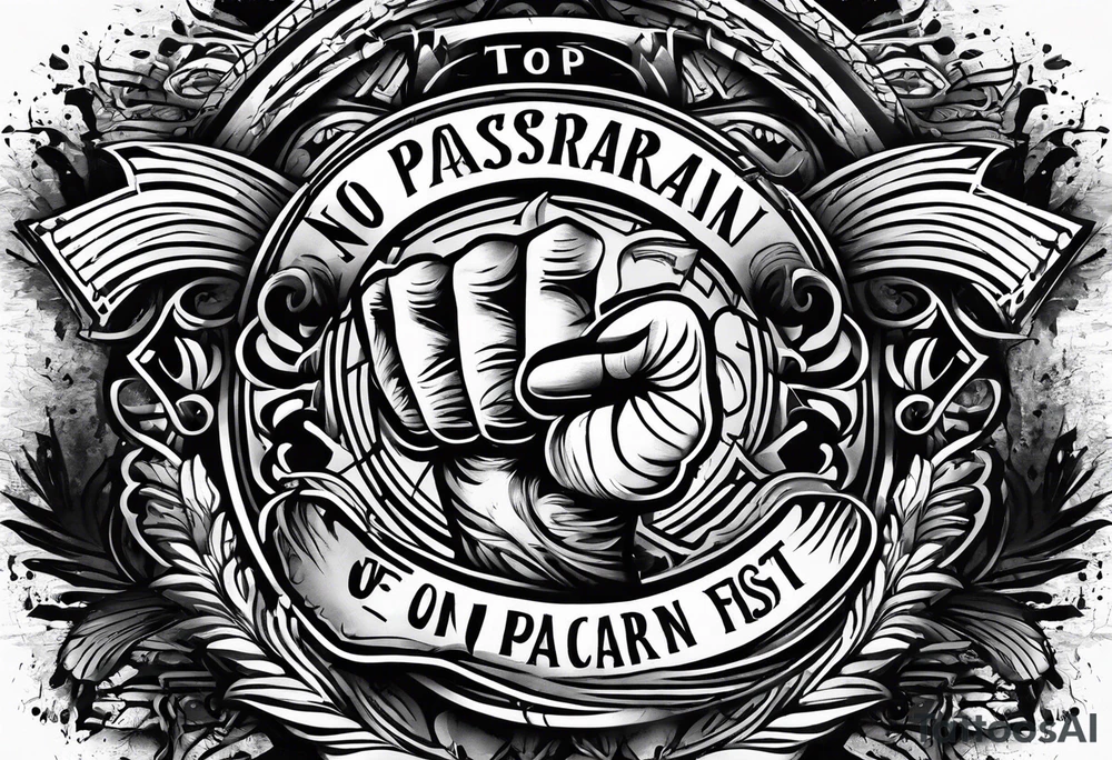 no pasaran slogan with a torn clenched fist tattoo idea no pasaran slogan with a torn clenched fist tattoo idea