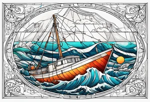 ocean, géométric tattoo idea