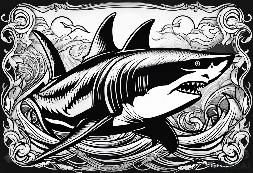 Great white shark tattoo idea